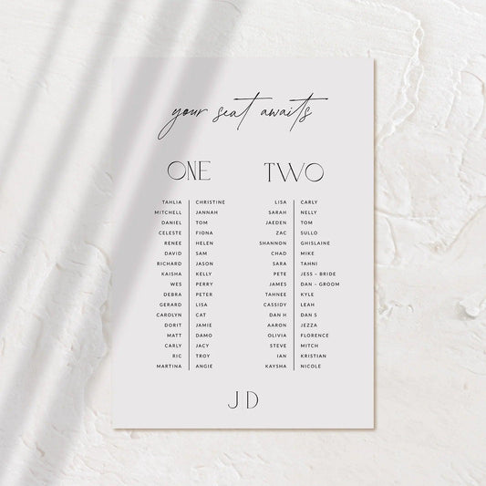 Minimalist Seating Chart  - Jessica 1