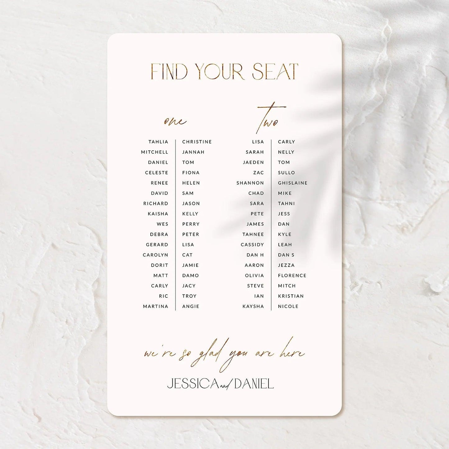 Personalised Seating Chart  - Jessica 2