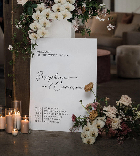 Modern Wedding Welcome Sign - Josephine