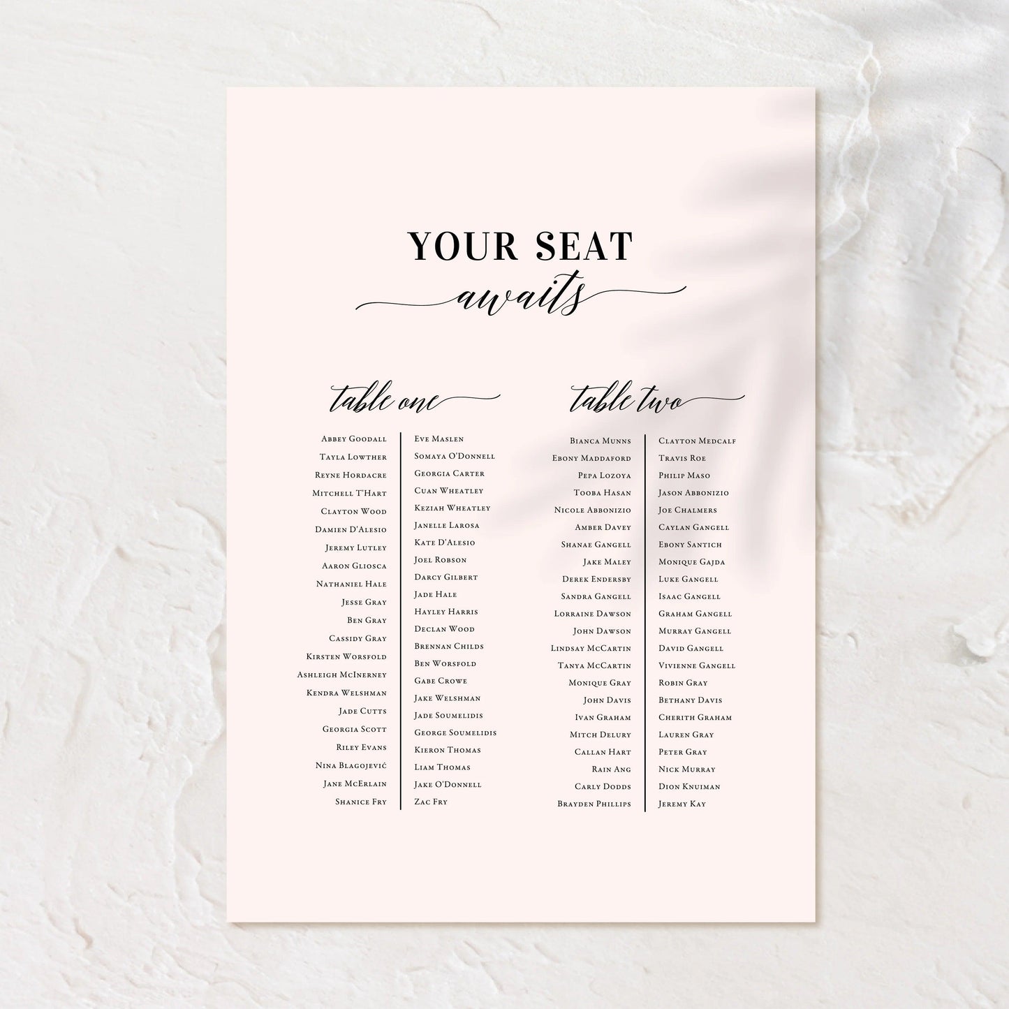 Custom Seating Chart  - Kelsey