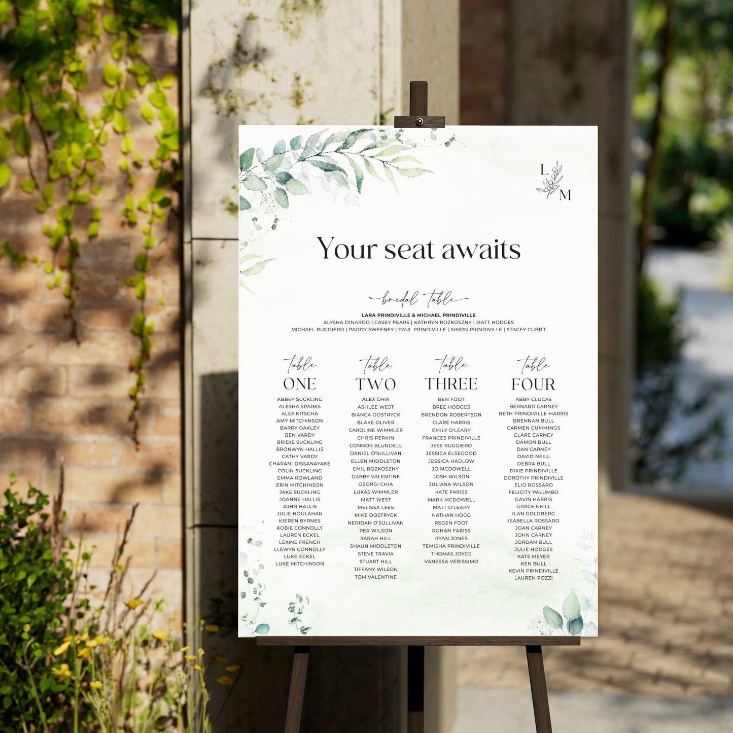 Personalised Seating Chart  - Lara