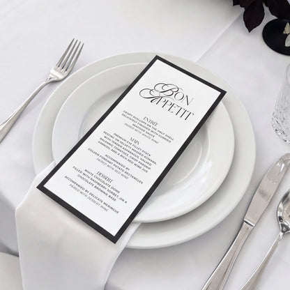 Modern Wedding Menu Classic Elegance - Old Money Style