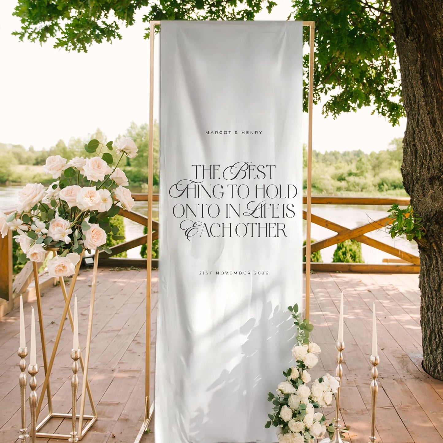 Old Money - Fabric Wedding Welcome Sign 1