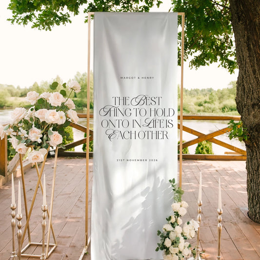 Old Money - Fabric Wedding Welcome Sign 1