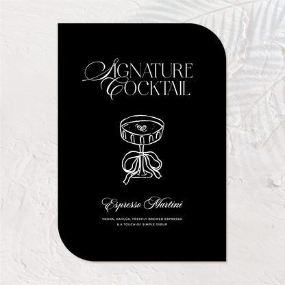 Personalised Signature Cocktail Sign | Old Money Style