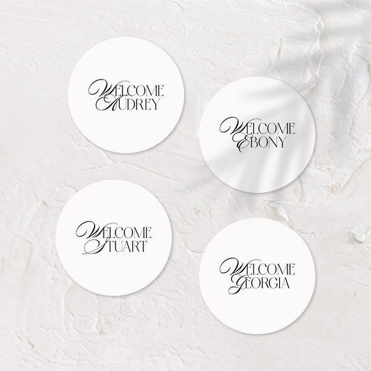 Round Acrylic Wedding Coasters | Personalised