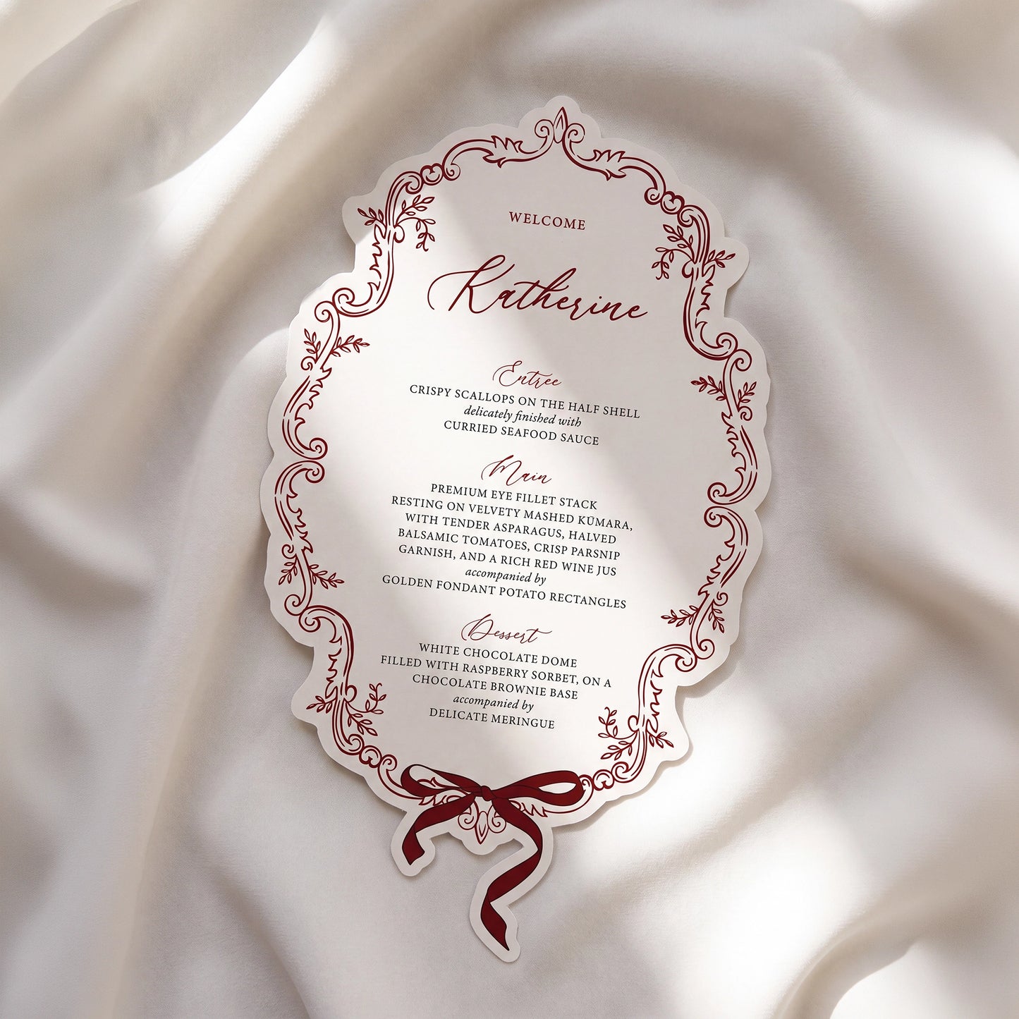 Personalised Menu 1 - Victorian Style