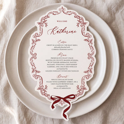 Personalised Menu 1 - Victorian Style
