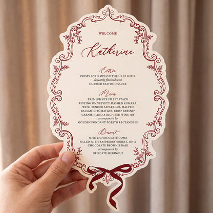 Personalised Menu 1 - Victorian Style