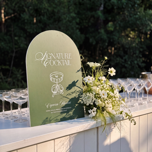 Personalised Signature Cocktail Sign | Old Money Style