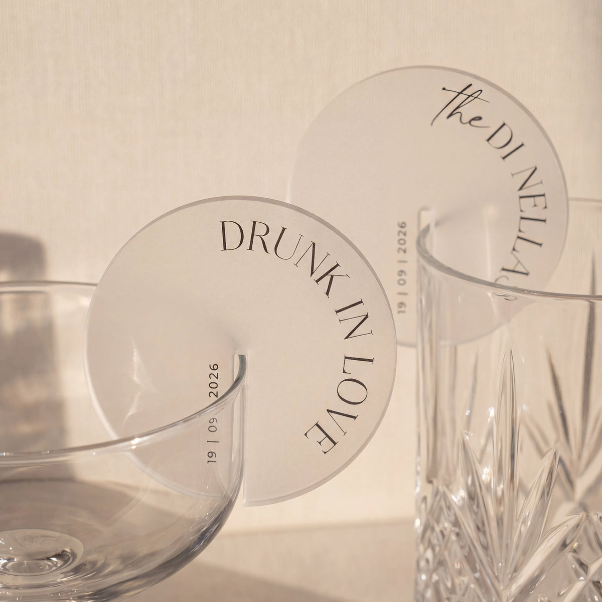 Stylish Acrylic Drinks Tag - Josephine 2