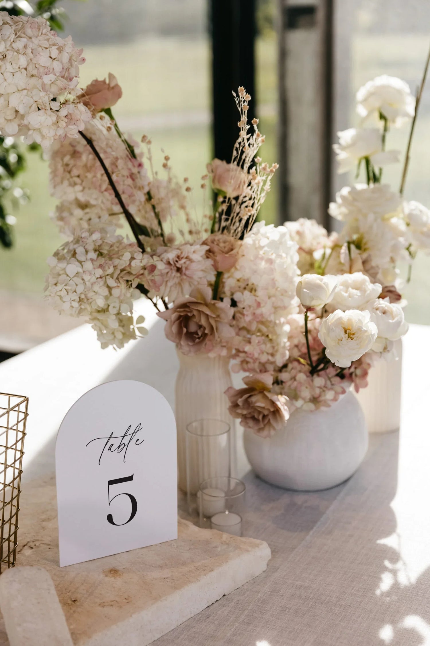 Arched table number by Wedding Signs Australia 