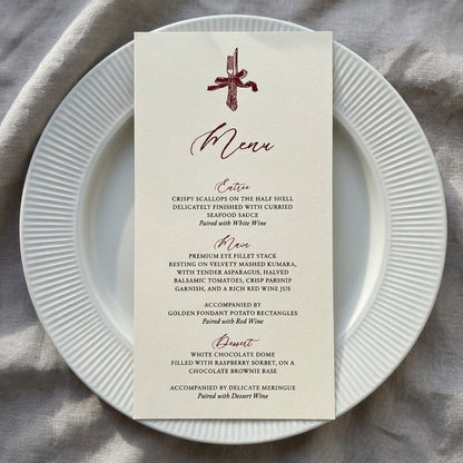 Trendy Wedding Menu 3 - Victorian Style