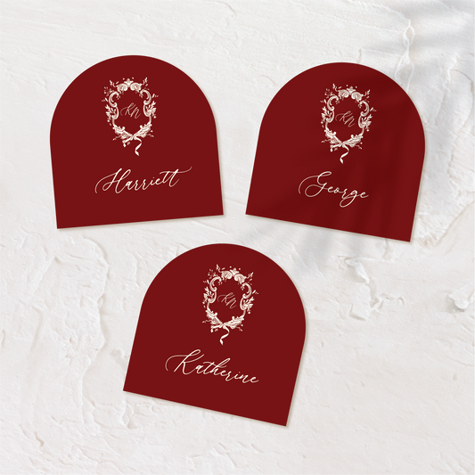 Acrylic Coaster Place Cards - Victorian Style