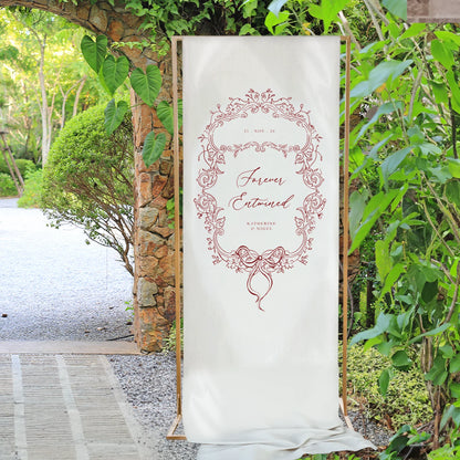 Victorian Style - Fabric Wedding Welcome Sign 2