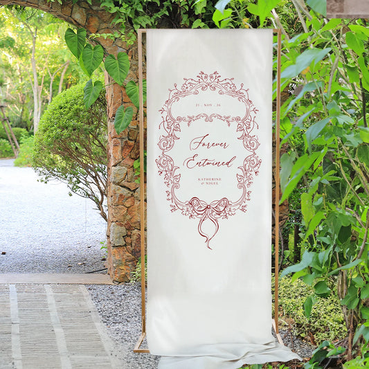 Victorian Style - Fabric Wedding Welcome Sign 2