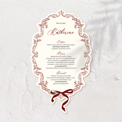 Personalised Menu 1 - Victorian Style