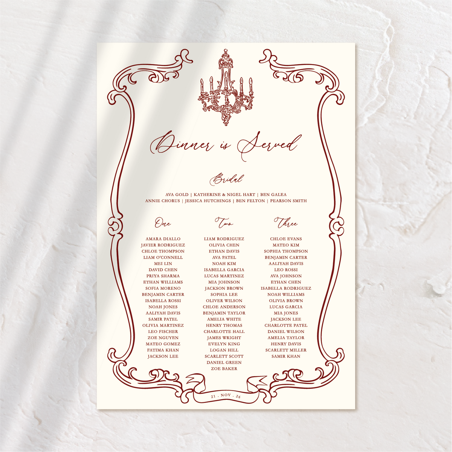 Victorian Style - Seating Chart 1