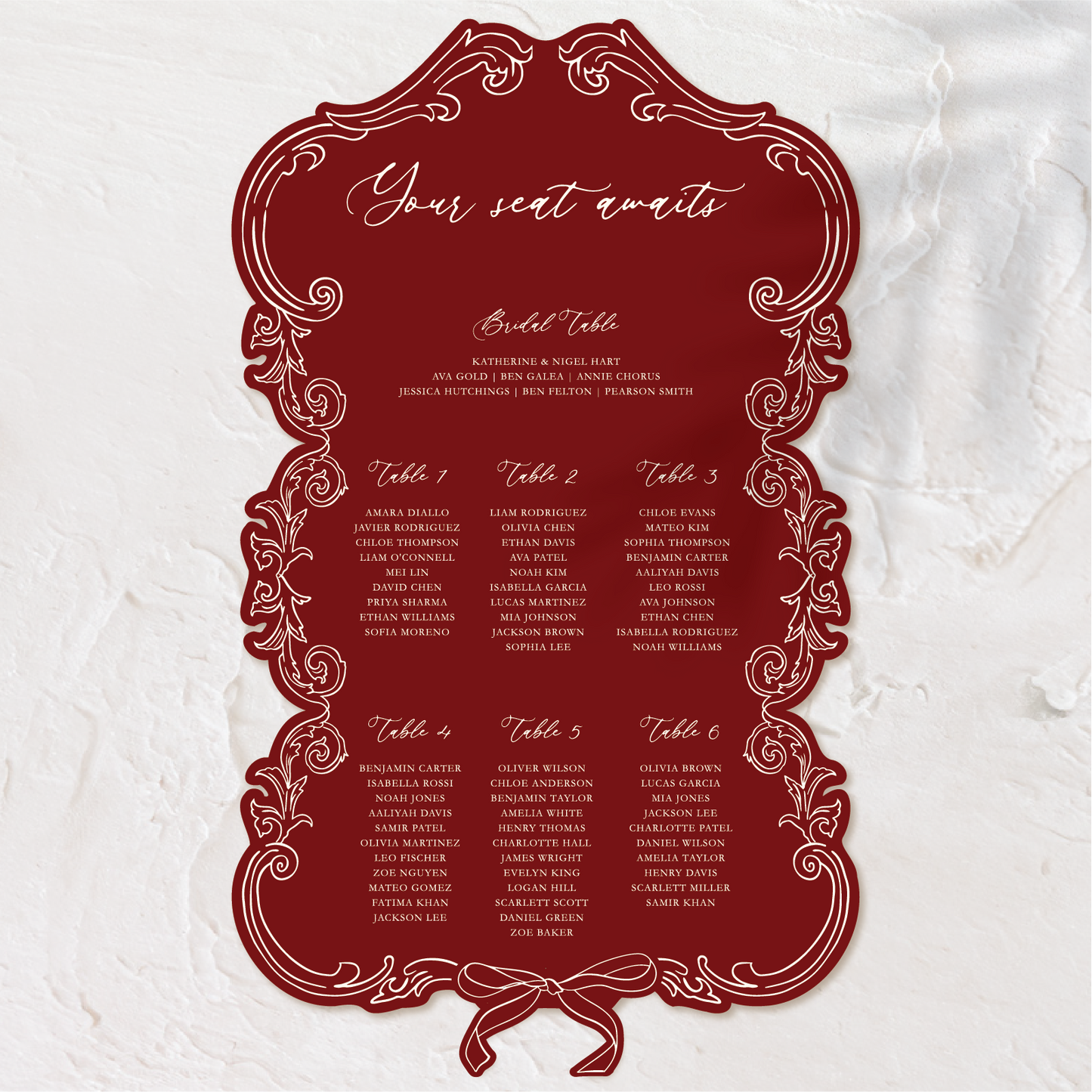 Victorian Style - Seating Chart 2