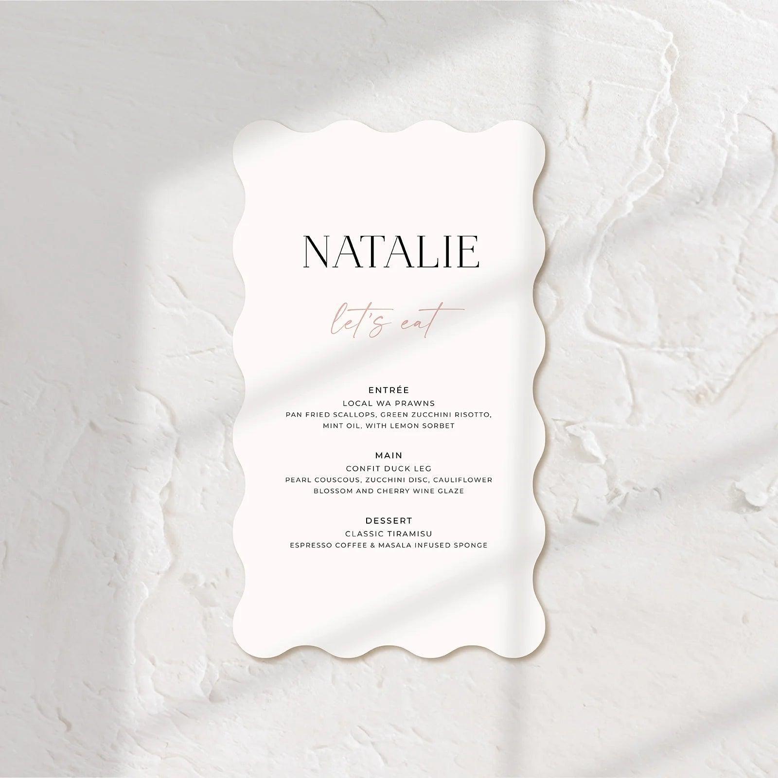 Chic Wedding Menu - Josephine 3 - Wedding Signs