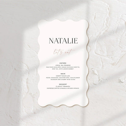 Chic Wedding Menu - Josephine 3 - Wedding Signs