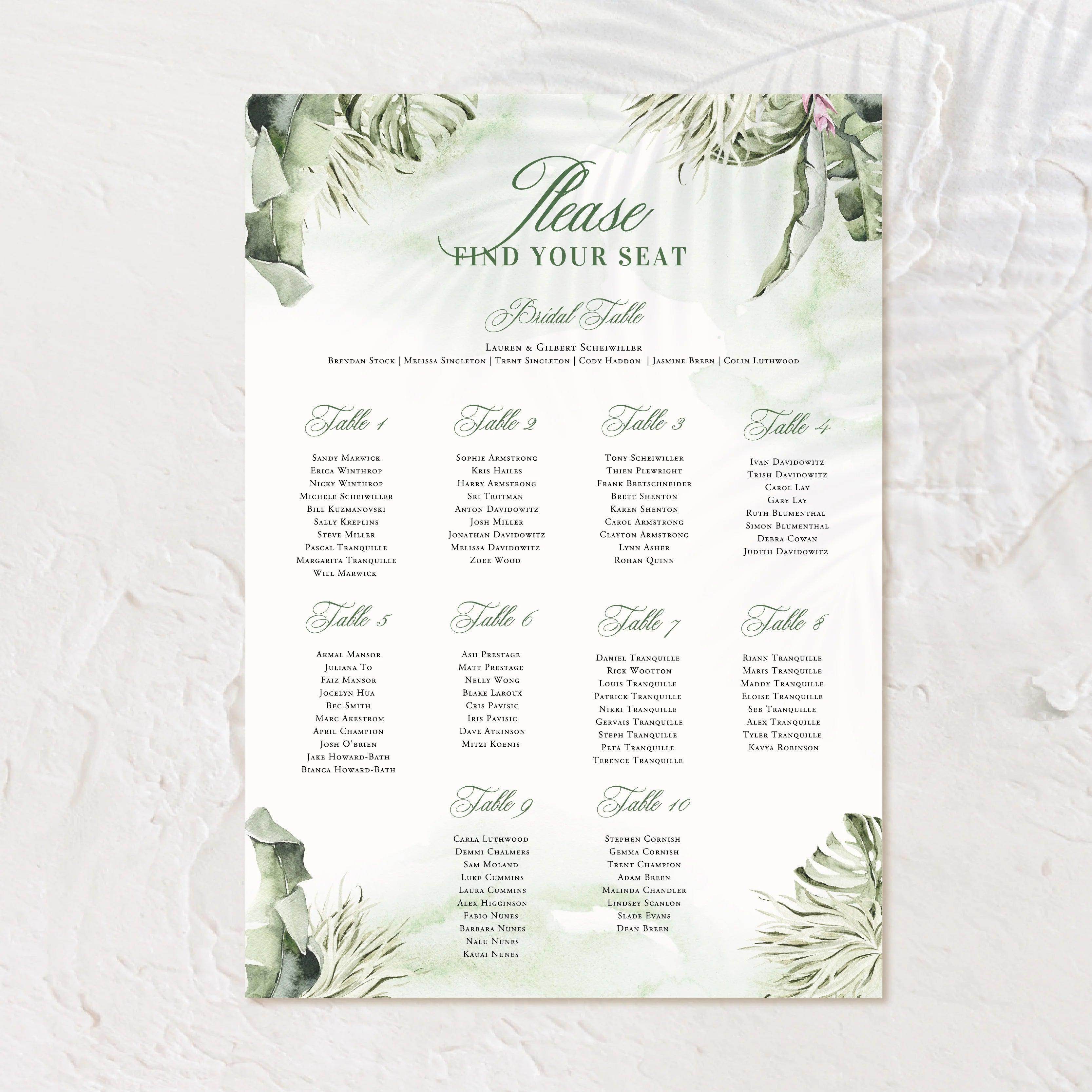 Custom Photo Seating Chart Custom Wedding Seating Chart - Lauren – Wedding Signs