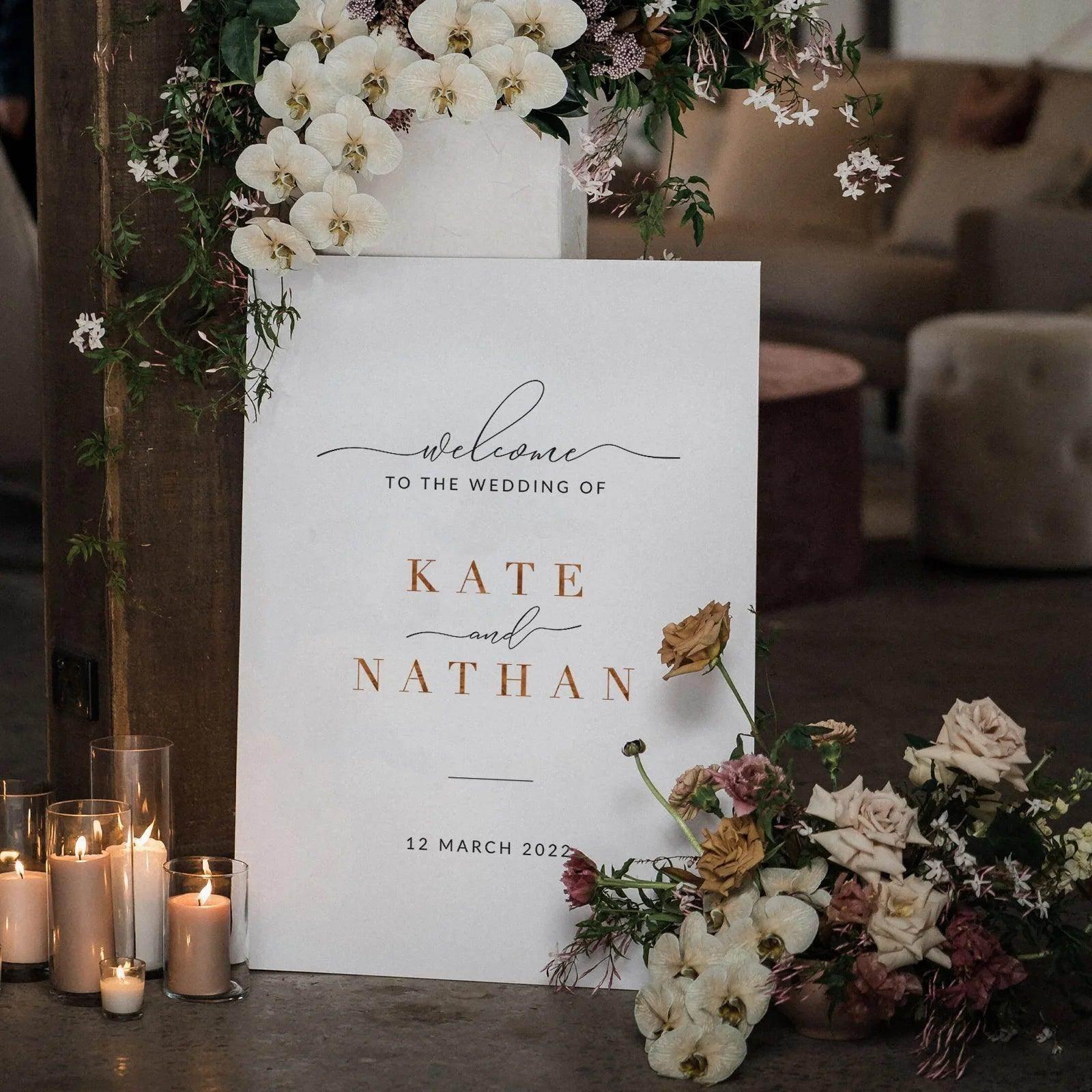 Modern Wedding Welcome Sign - Kate | Sleek & Contemporary – Wedding Signs
