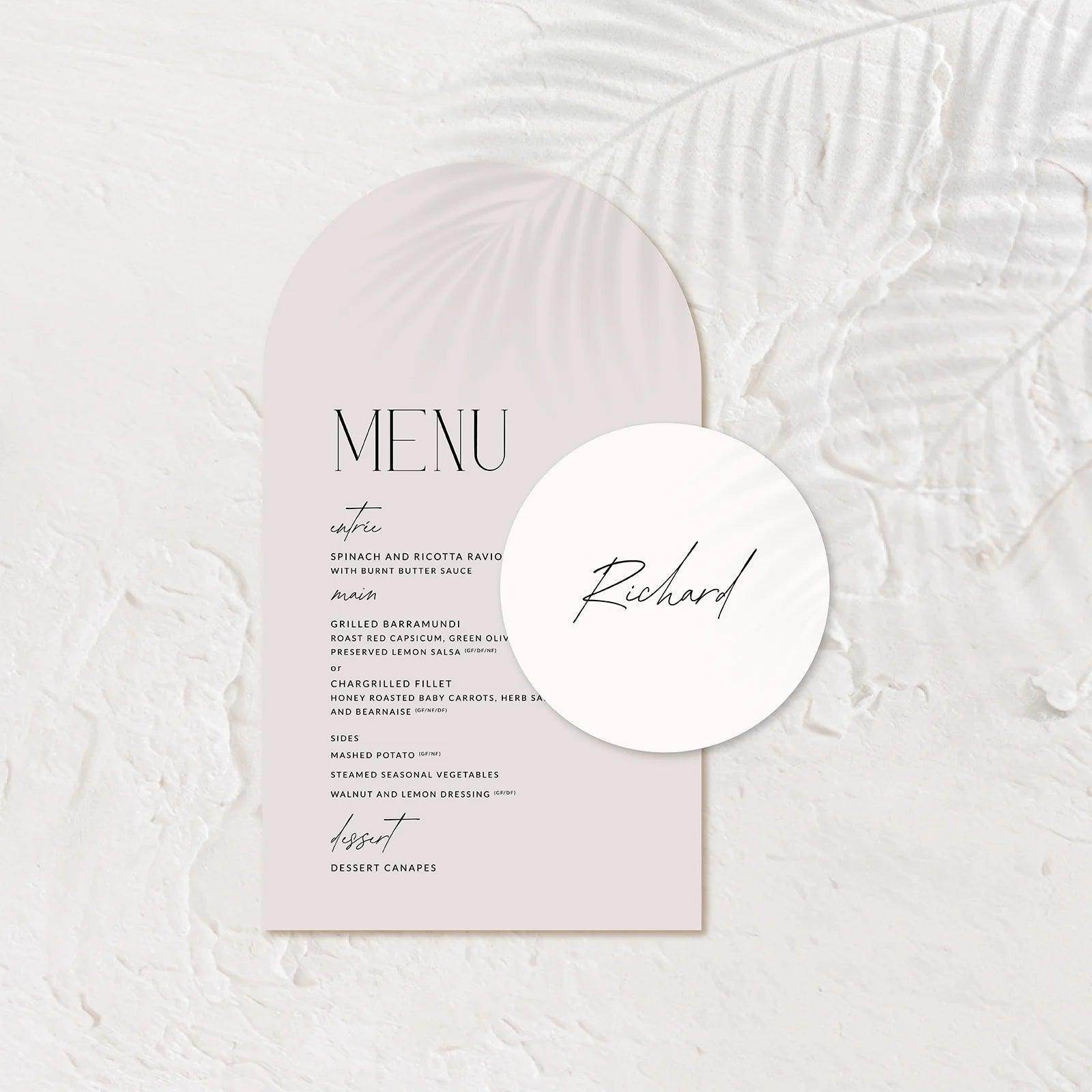 Stylish Wedding Menu - Jessica 2 - Wedding Signs