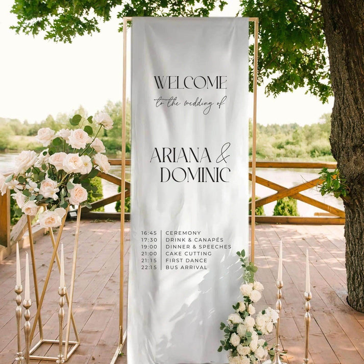 Timeless Welcome Timeline Sign - Ariana | Elegant & Custom – Wedding Signs